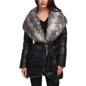 Diane Von Furstenberg Paulina Reversible Down Wrap Coat,  size Small